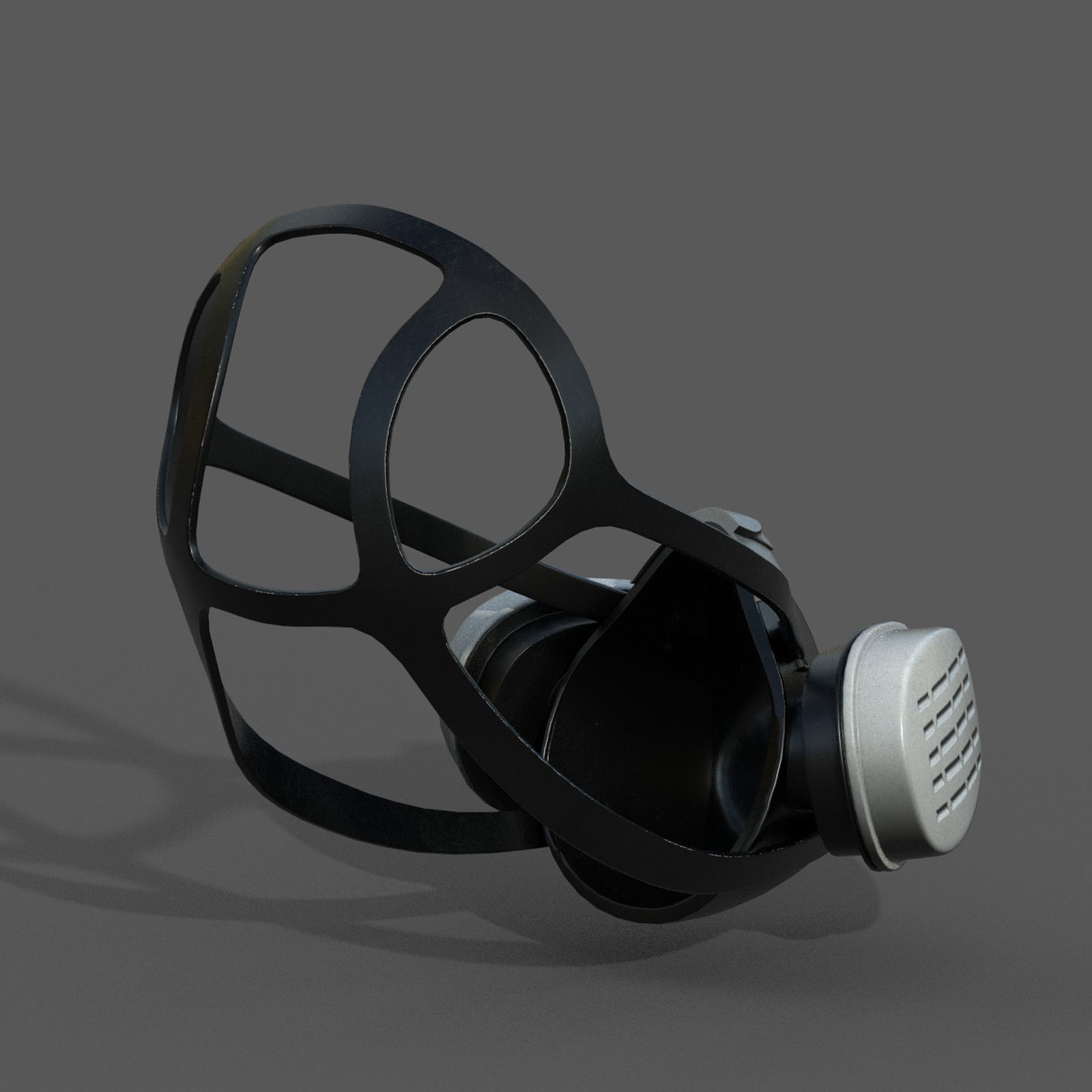 Gas mask helmet 3d safety isolated military combat  Low-poly 3D model_9