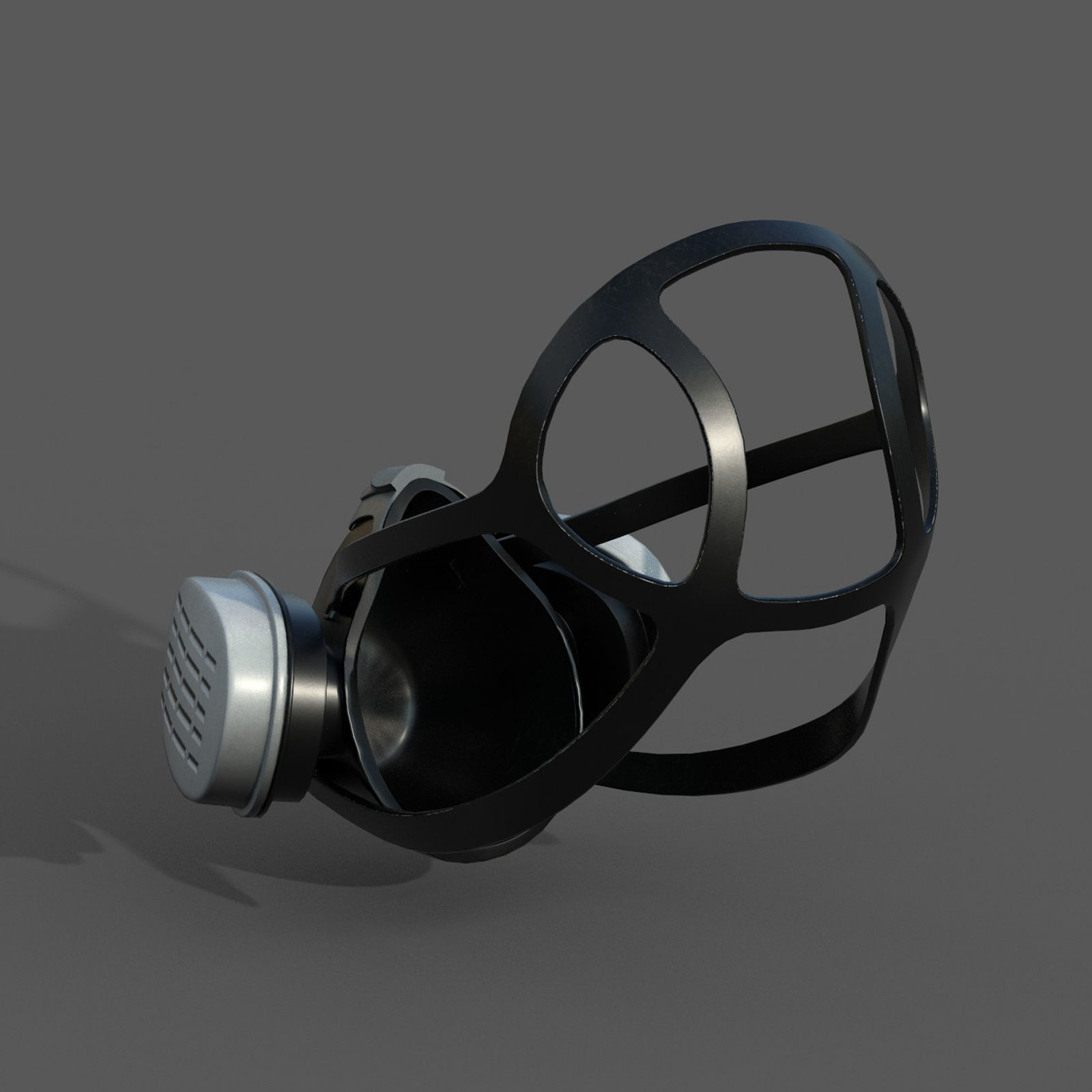 Gas mask helmet 3d safety isolated military combat  Low-poly 3D model_8