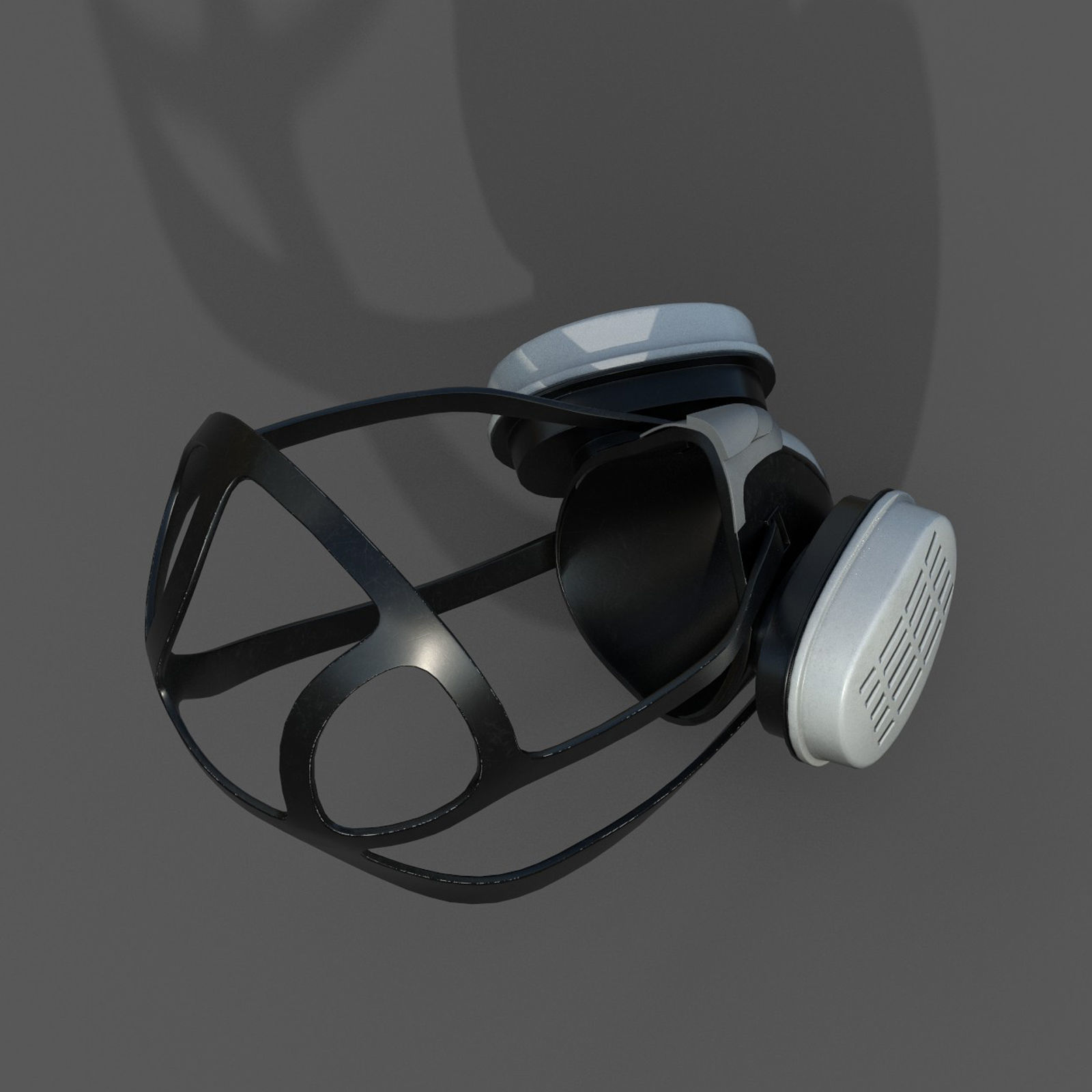 Gas mask helmet 3d safety isolated military combat  Low-poly 3D model_7