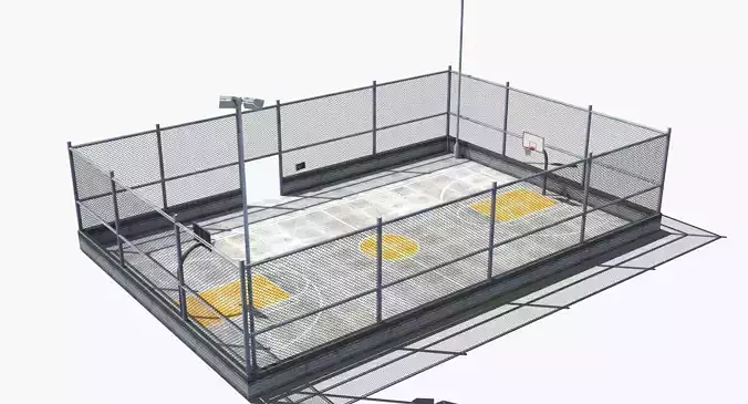 Neighborhood Basketball Court 3D model