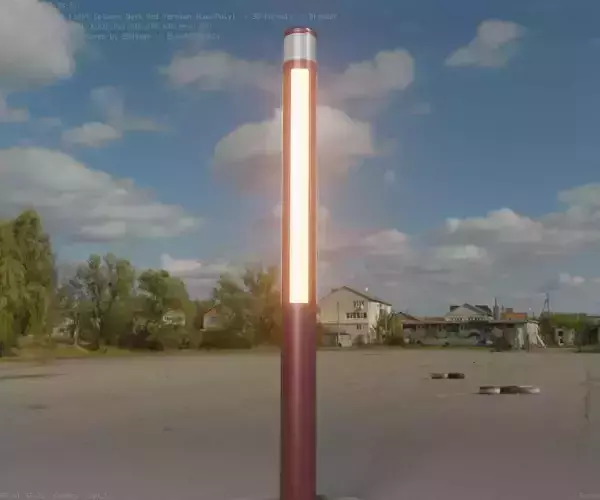 Dark Red Light-Column -23- Street-Light 9 Low-poly 3D model