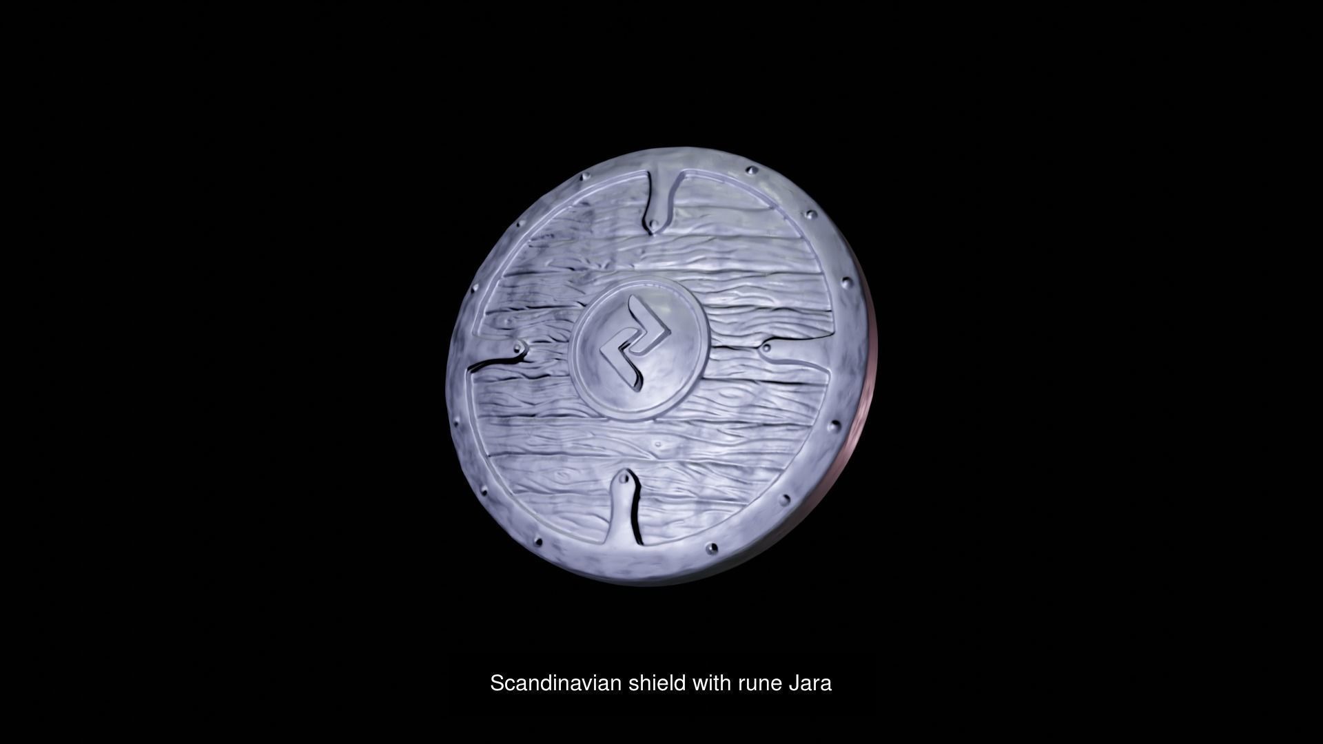 Scandivanian shield with rune Pack 3D Model Collection_26