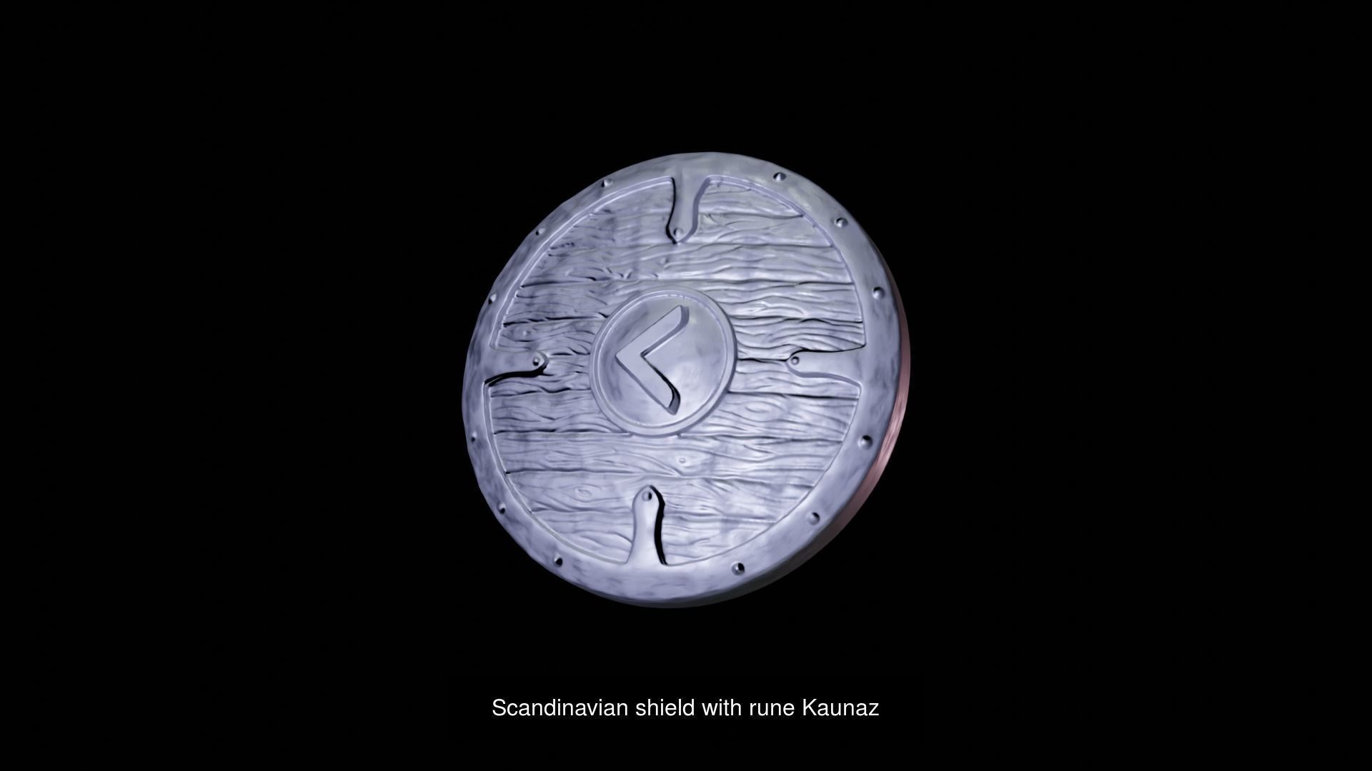 Scandivanian shield with rune Pack 3D Model Collection_14