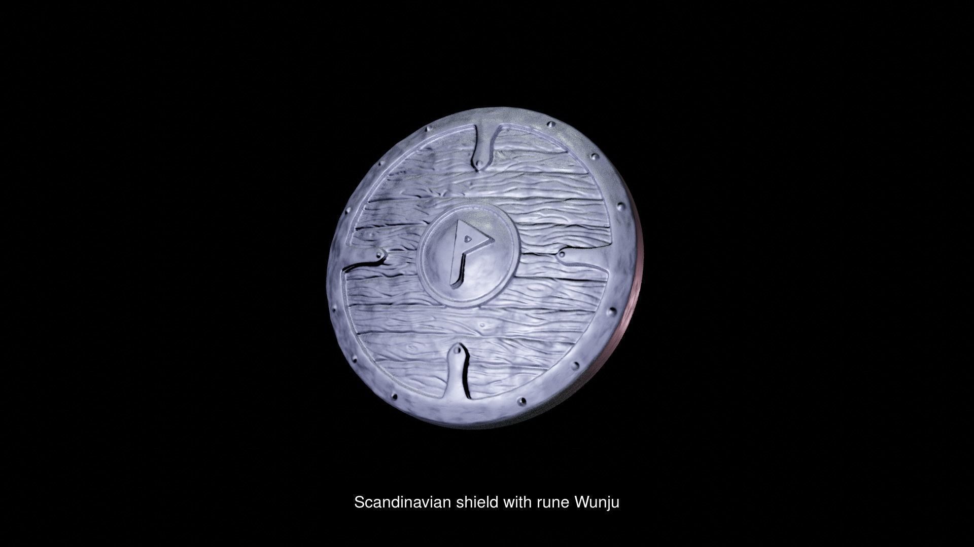 Scandivanian shield with rune Pack 3D Model Collection_18