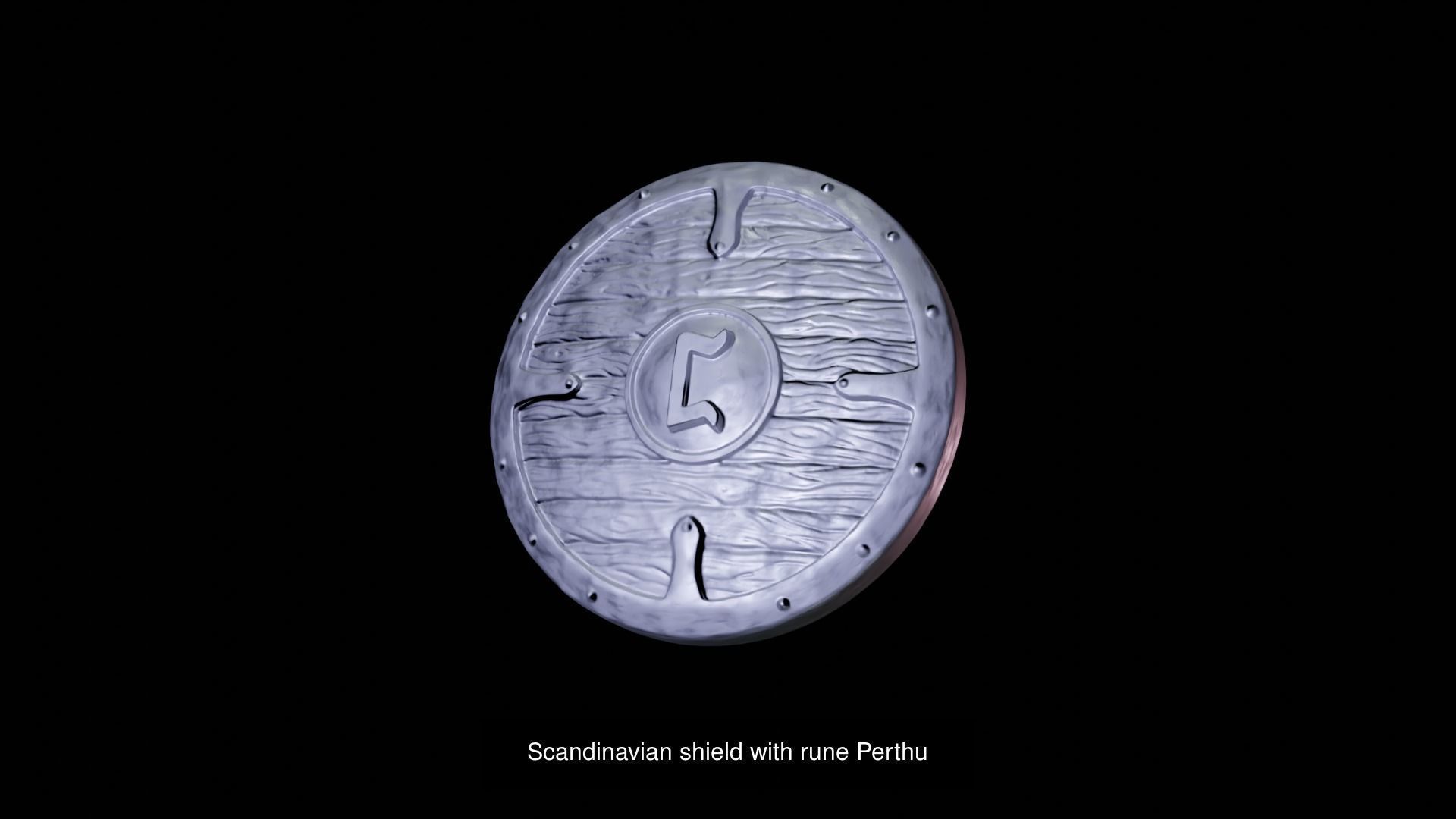 Scandivanian shield with rune Pack 3D Model Collection_30
