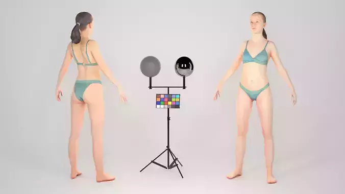 Slender young woman in a swimsuit ready for animation 161