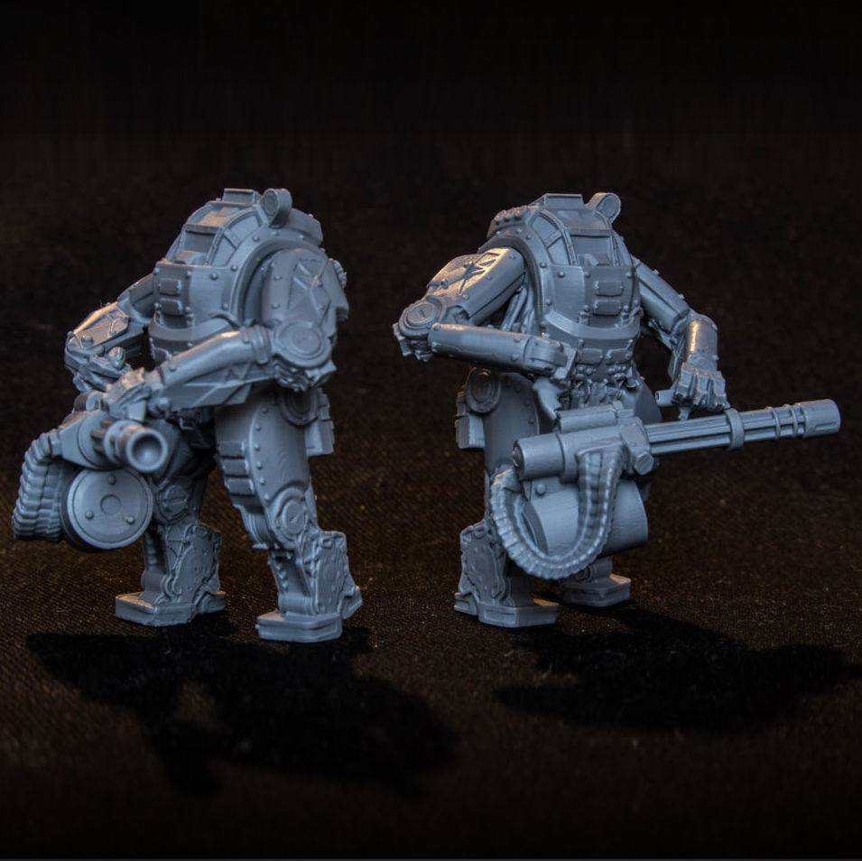 Armour group of toy soldiers with guns 3D print model_2