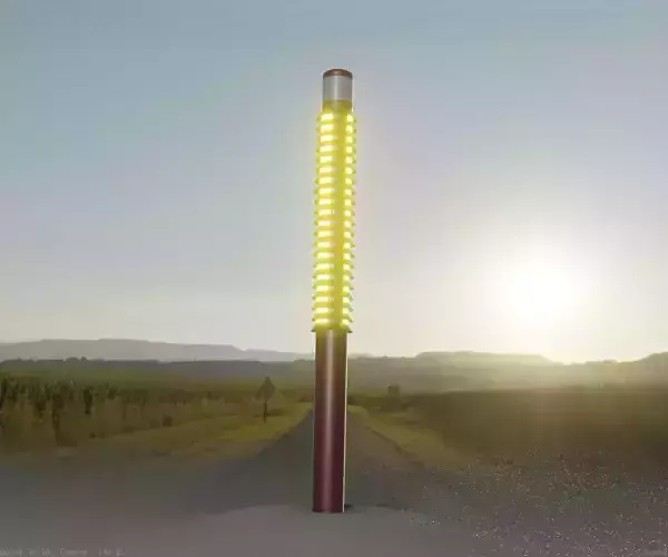 Dark Red Light-Column -24- Street-Light 9 Low-poly 3D model