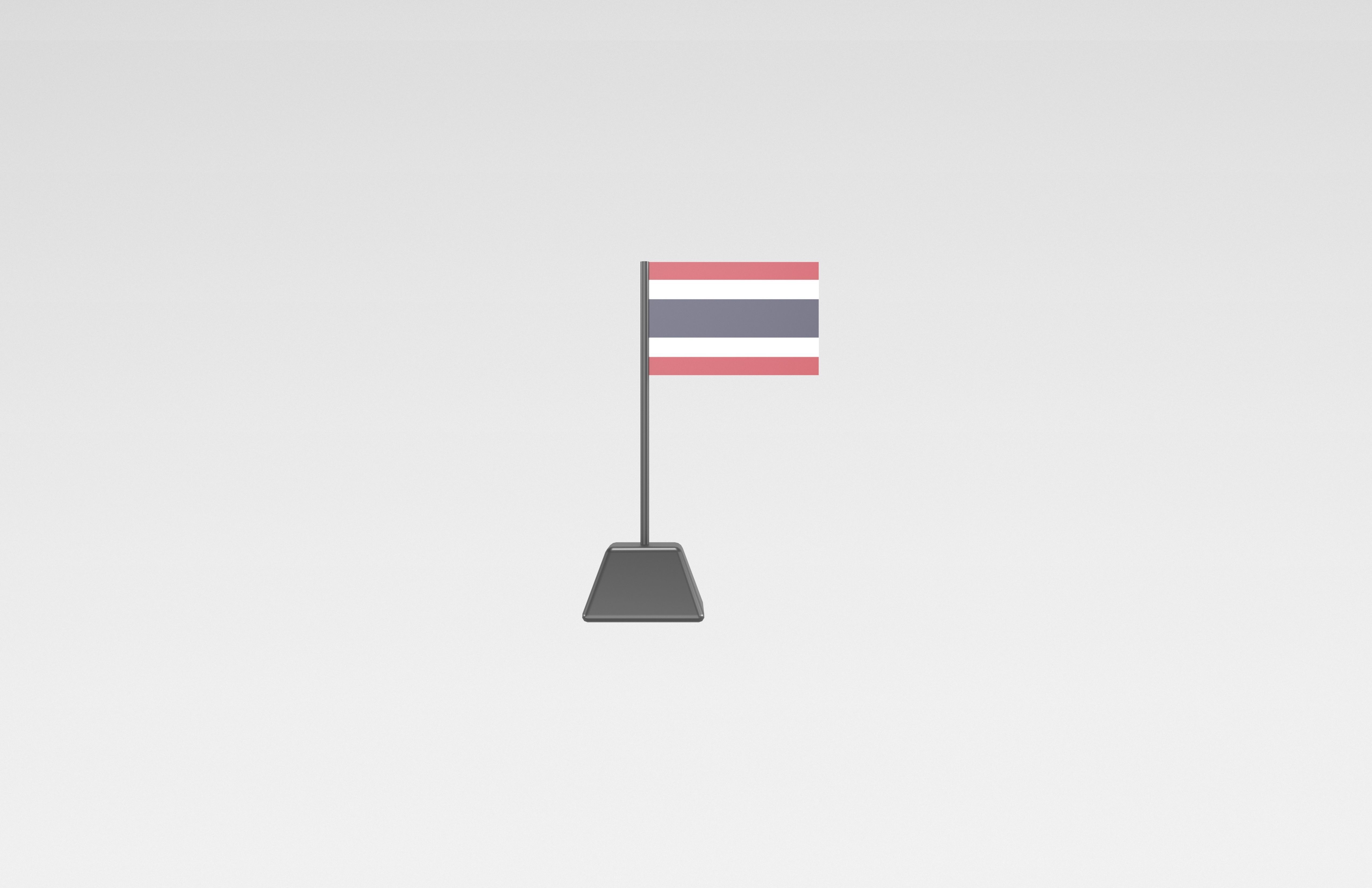 Cartoon Thailand Flag v1 001 Low-poly 3D model_1