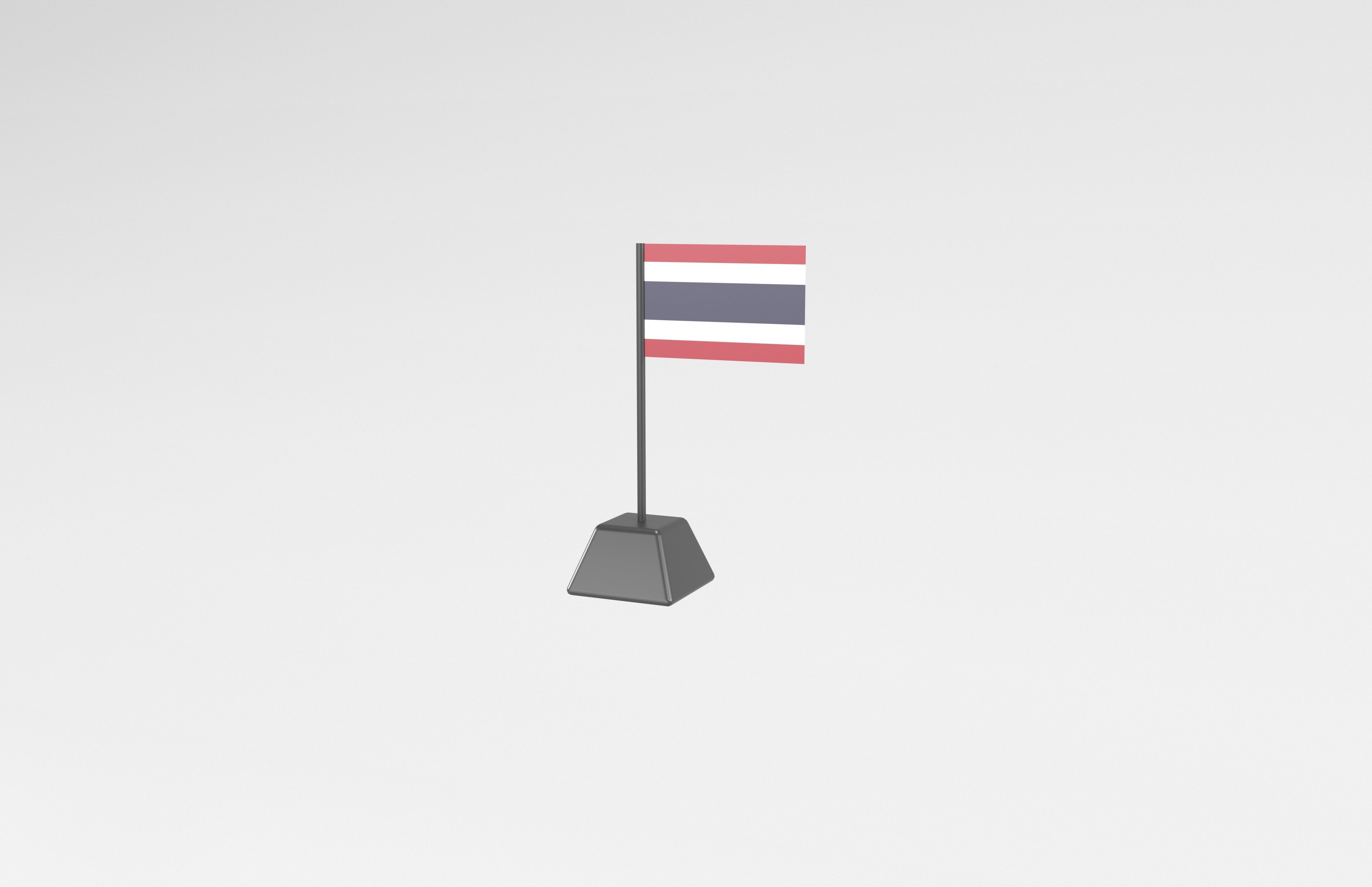 Cartoon Thailand Flag v1 001 Low-poly 3D model_2
