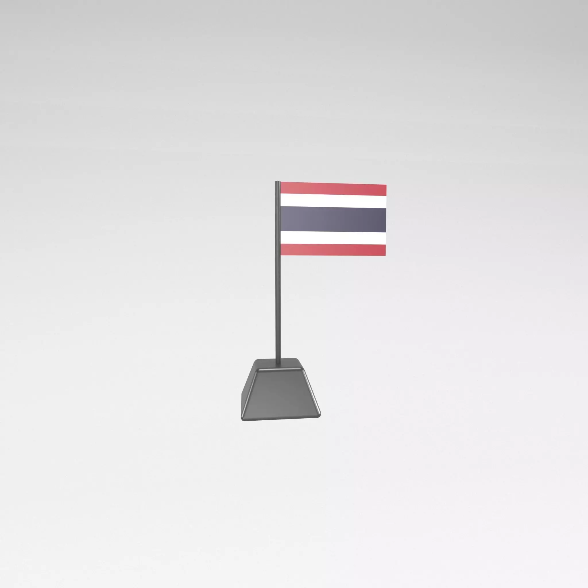 Cartoon Thailand Flag v1 001 Low-poly 3D model_0