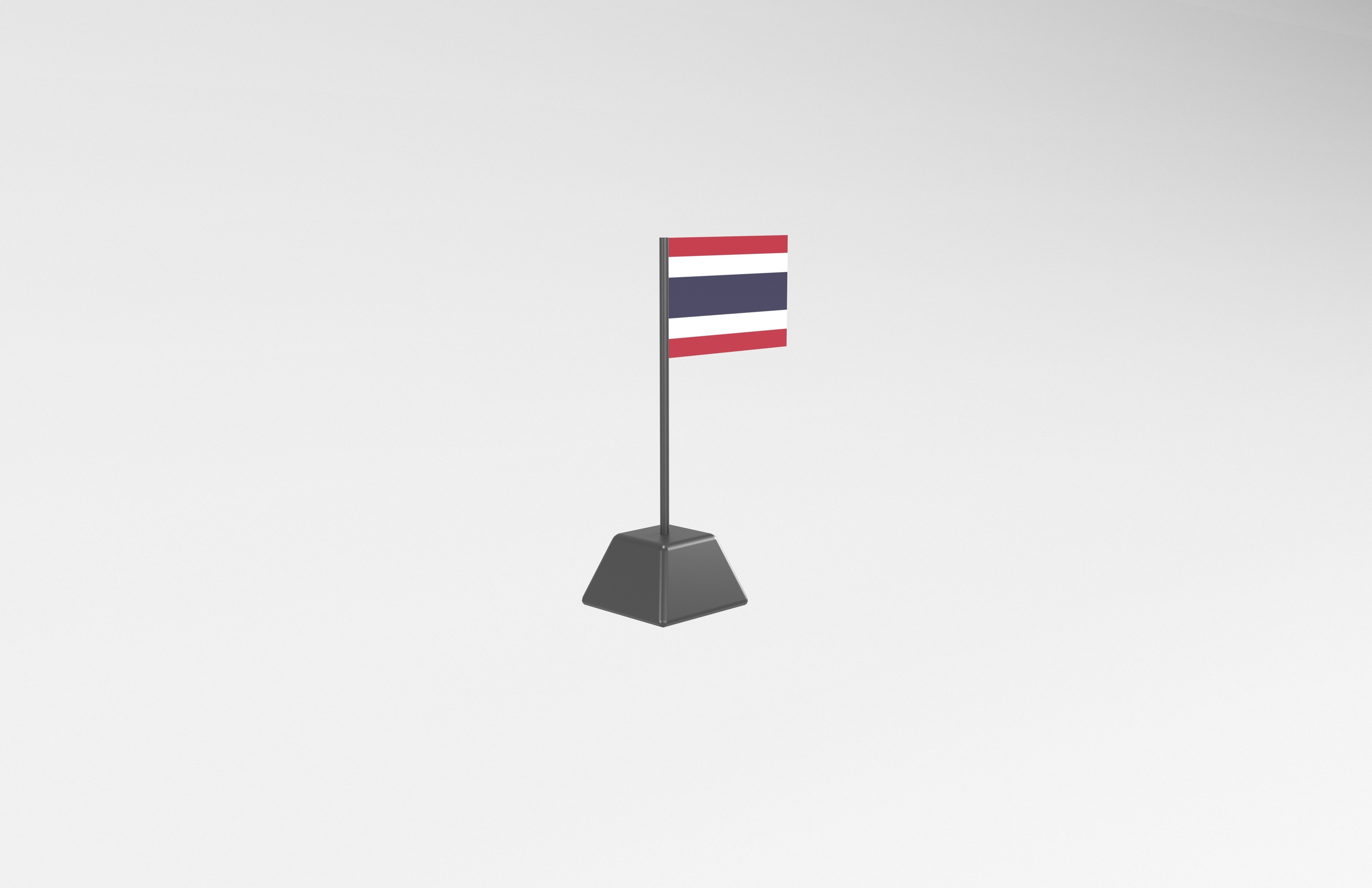 Cartoon Thailand Flag v1 001 Low-poly 3D model_3