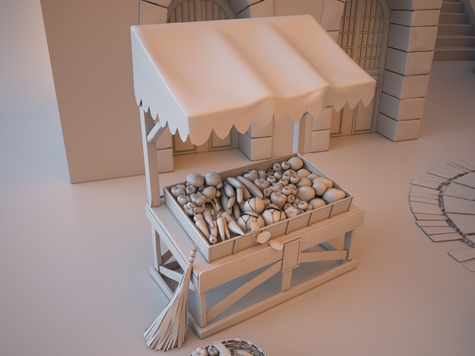 Stage objects Low-poly 3D model_2