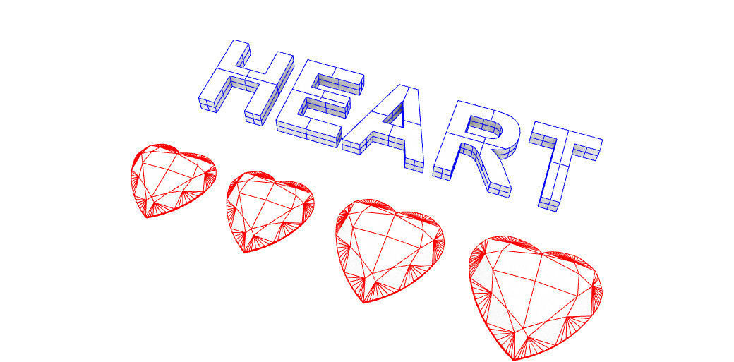 Diamond - Heart 3D print model_4