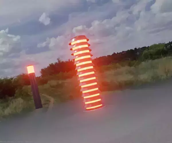Dark Red Light-Column -26- Street-Light 9 Low-poly 3D model