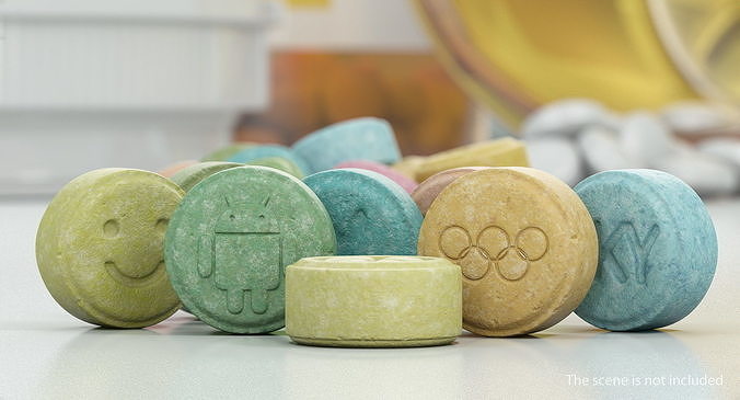 Ecstasy Pills Set 3D model 2