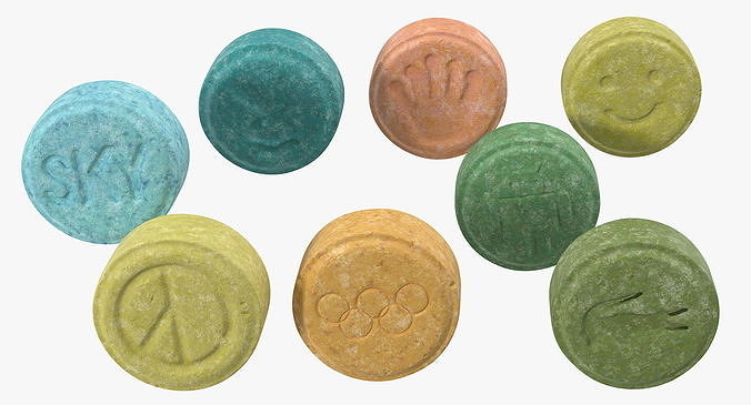 Ecstasy Pills Set 3D model 6