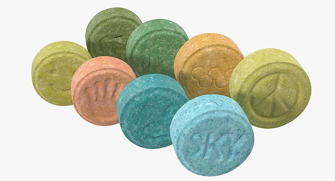 Ecstasy Pills Set 3D model 5