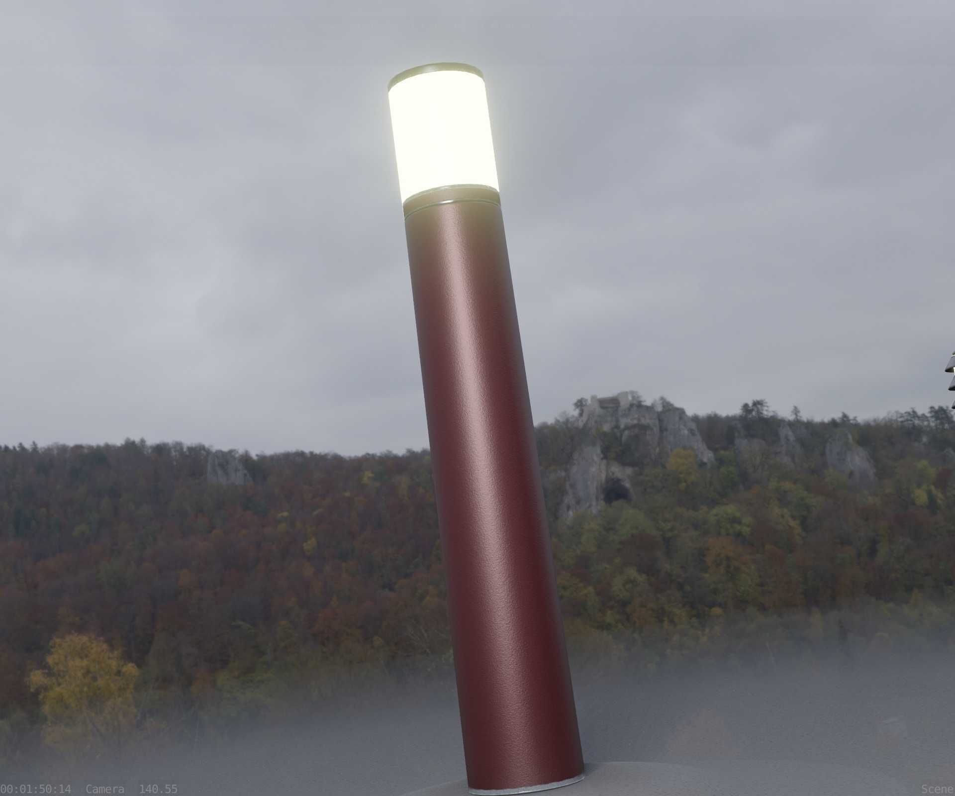 Dark Red Light-Column -27- Street-Light 9 Low-poly 3D model_54