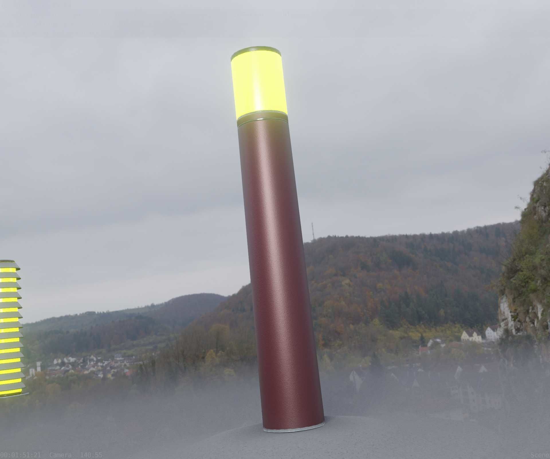 Dark Red Light-Column -27- Street-Light 9 Low-poly 3D model_85