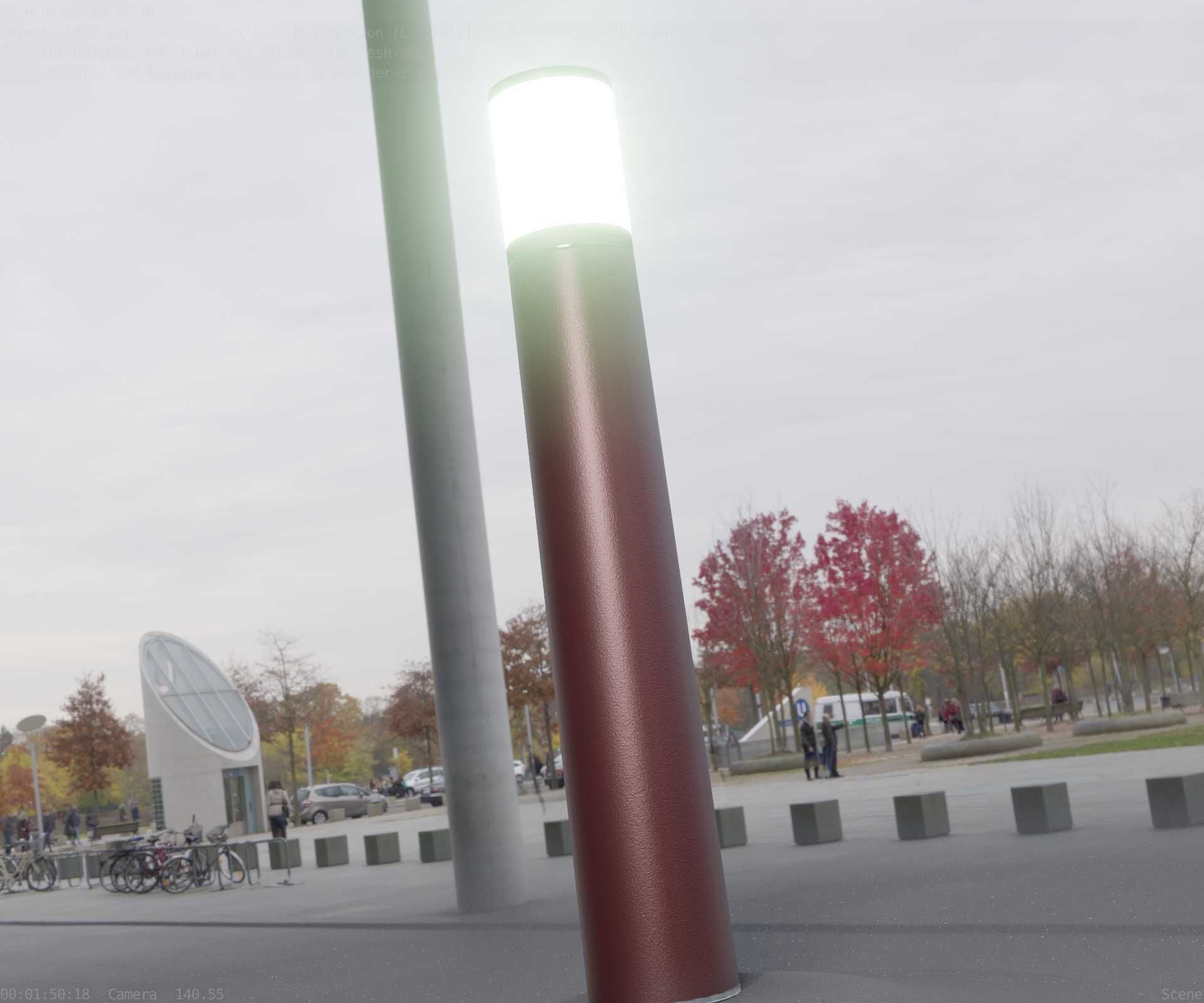 Dark Red Light-Column -27- Street-Light 9 Low-poly 3D model_58