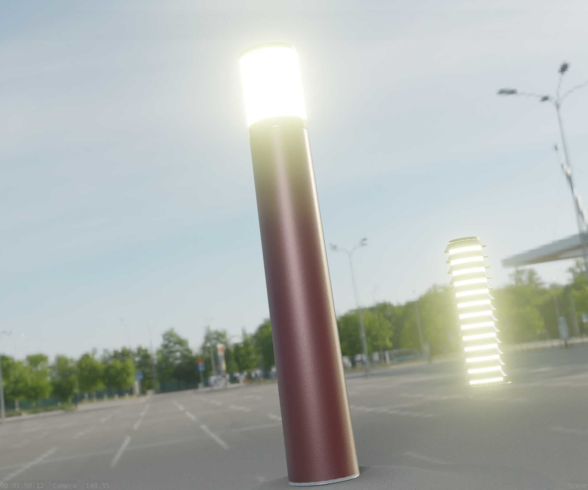 Dark Red Light-Column -27- Street-Light 9 Low-poly 3D model_52