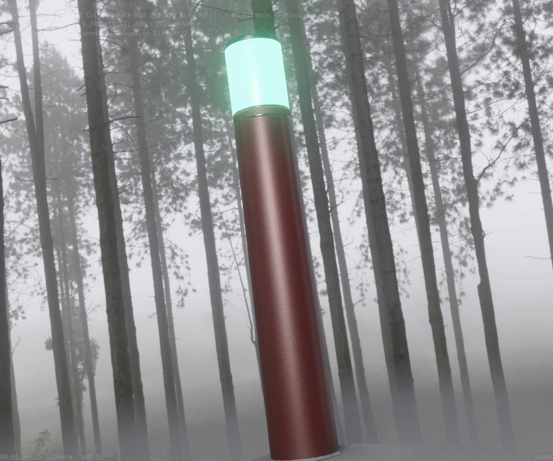 Dark Red Light-Column -27- Street-Light 9 Low-poly 3D model_56