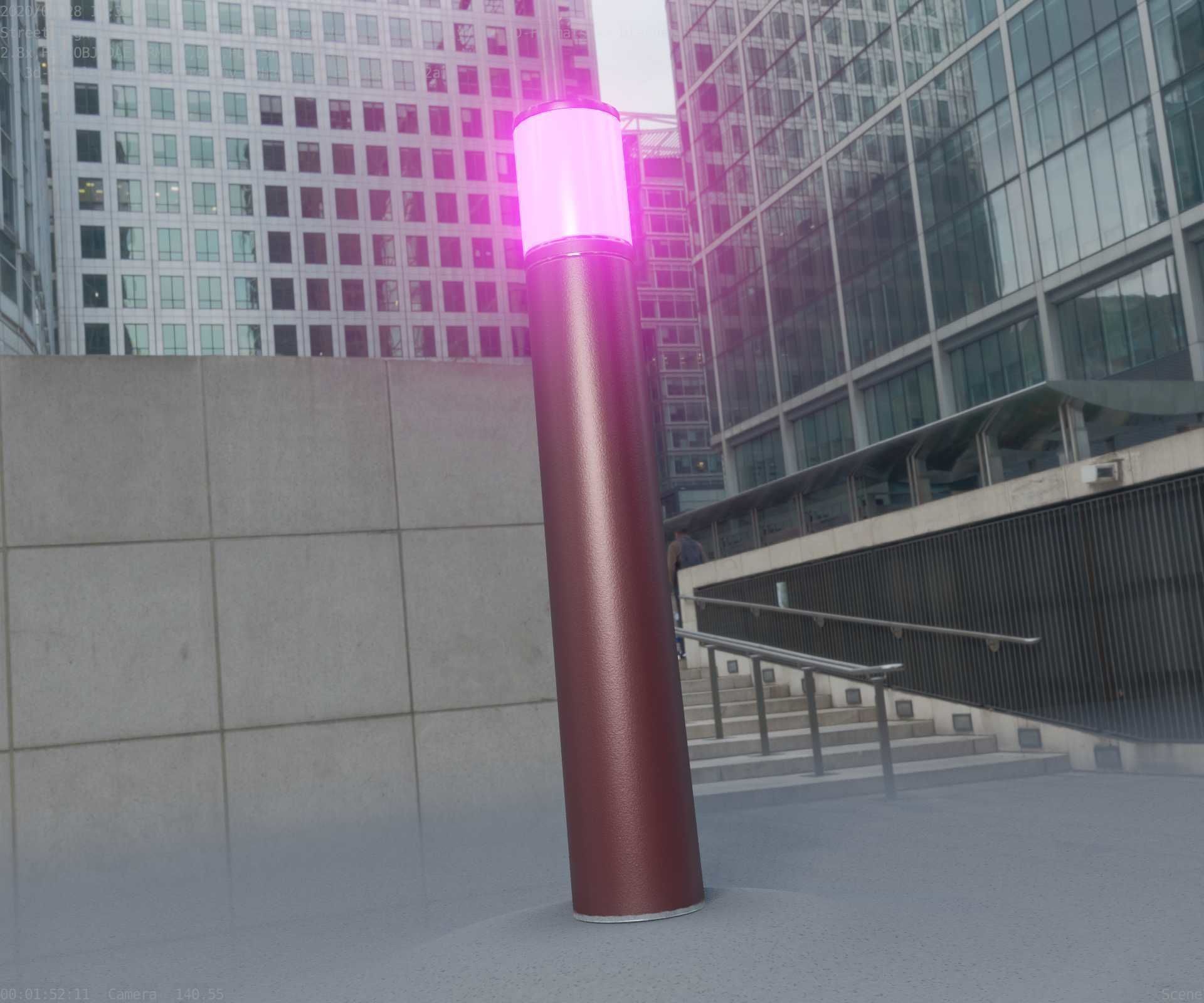 Dark Red Light-Column -27- Street-Light 9 Low-poly 3D model_99