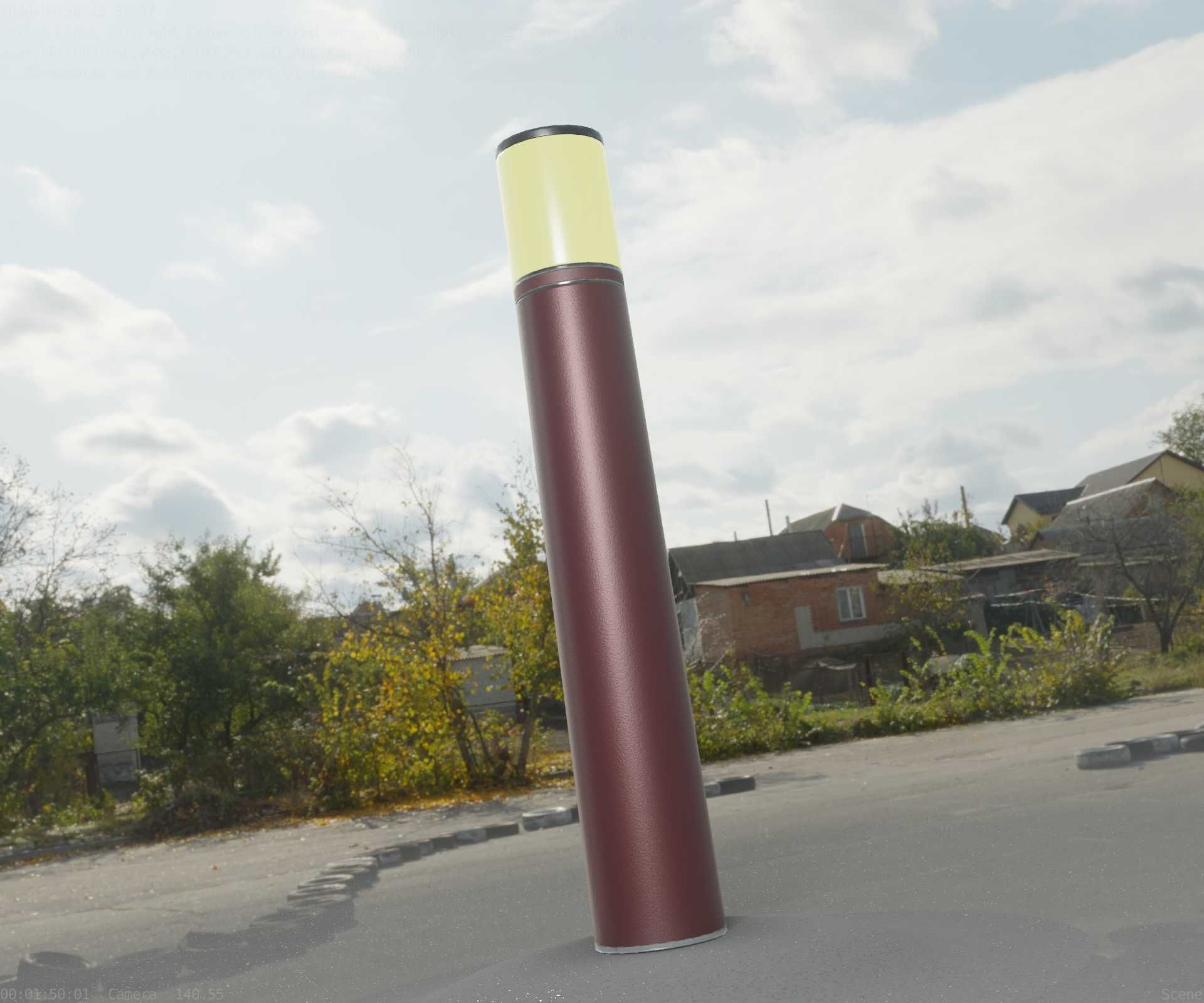 Dark Red Light-Column -27- Street-Light 9 Low-poly 3D model_41