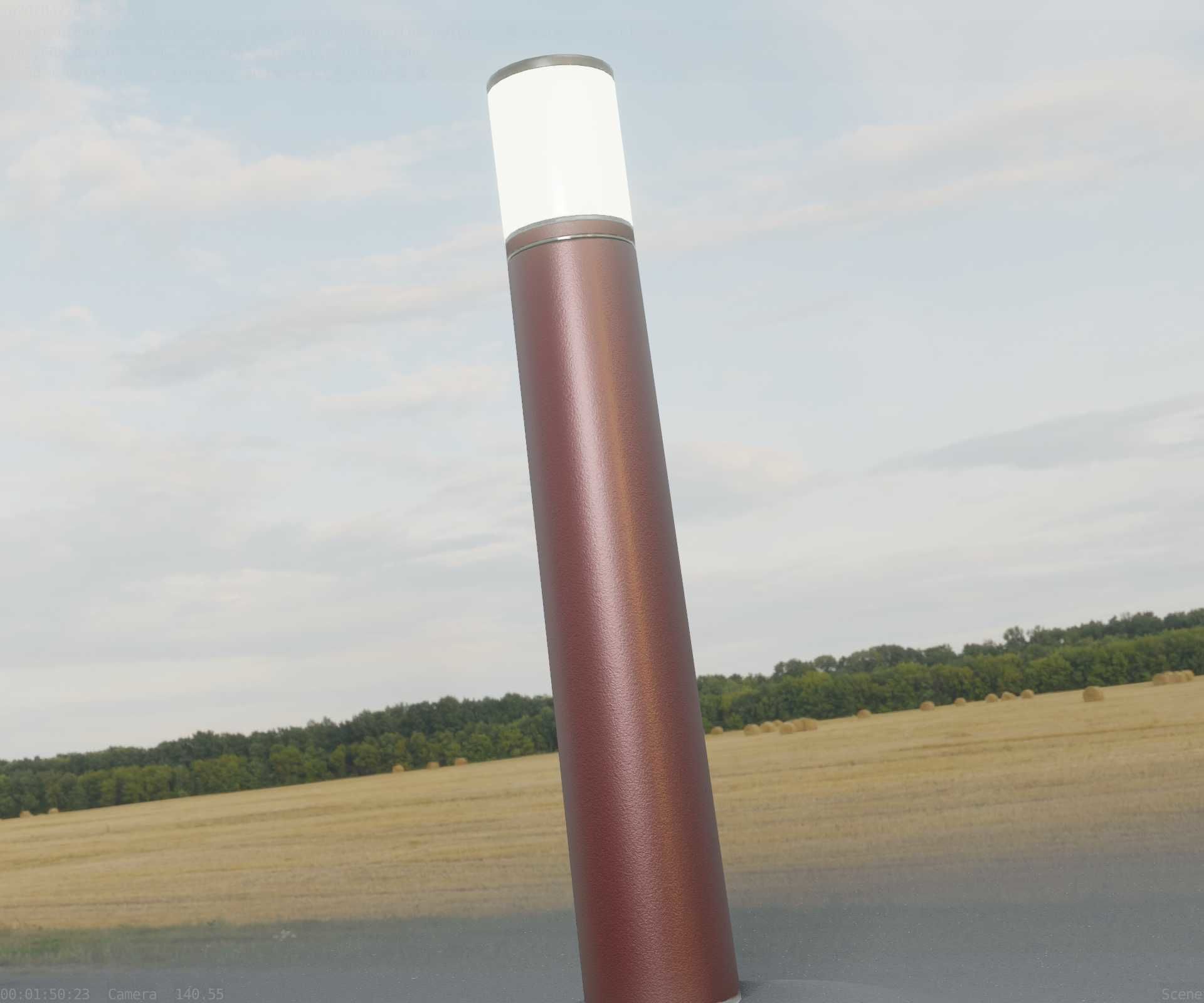 Dark Red Light-Column -27- Street-Light 9 Low-poly 3D model_63