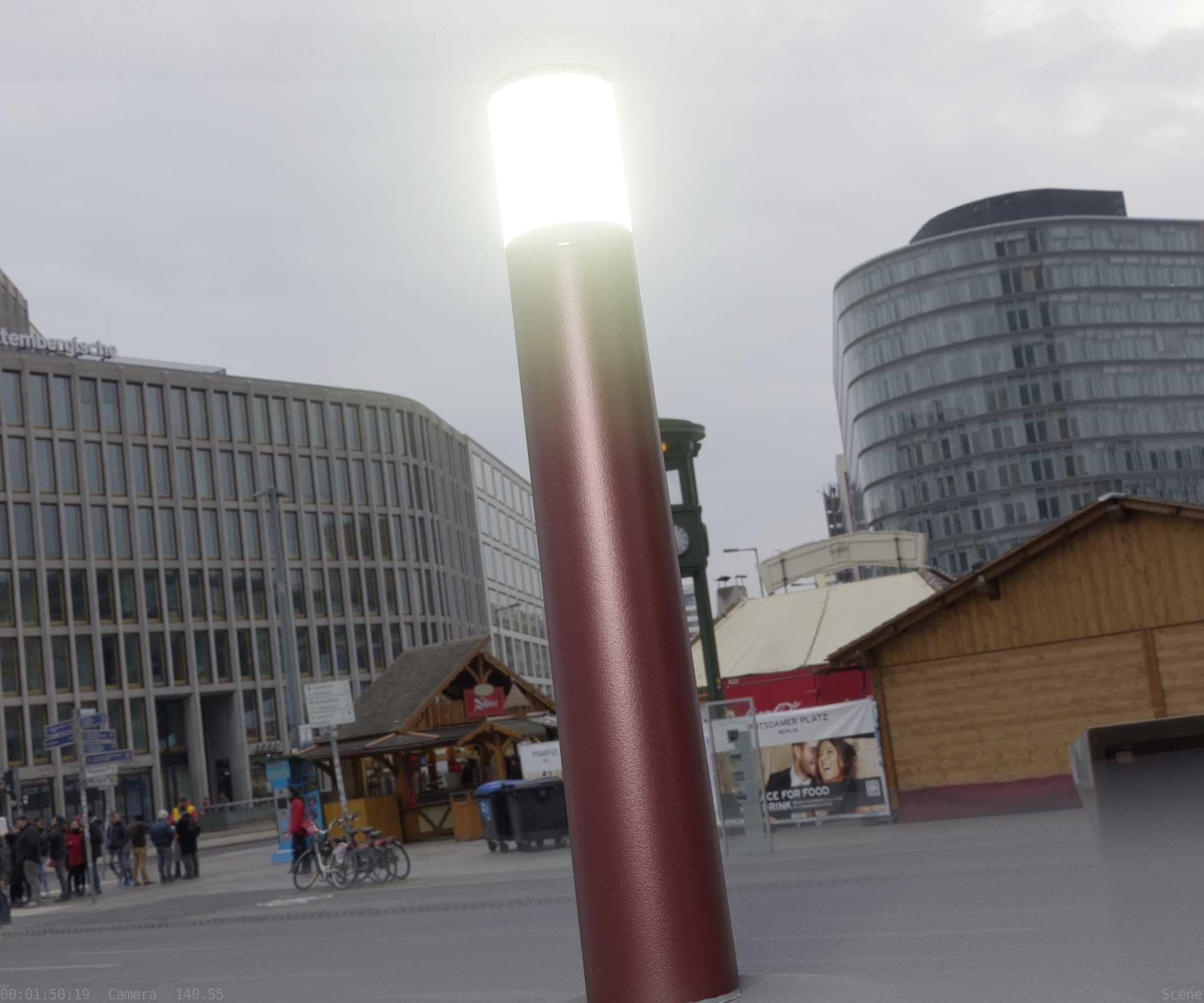 Dark Red Light-Column -27- Street-Light 9 Low-poly 3D model_59