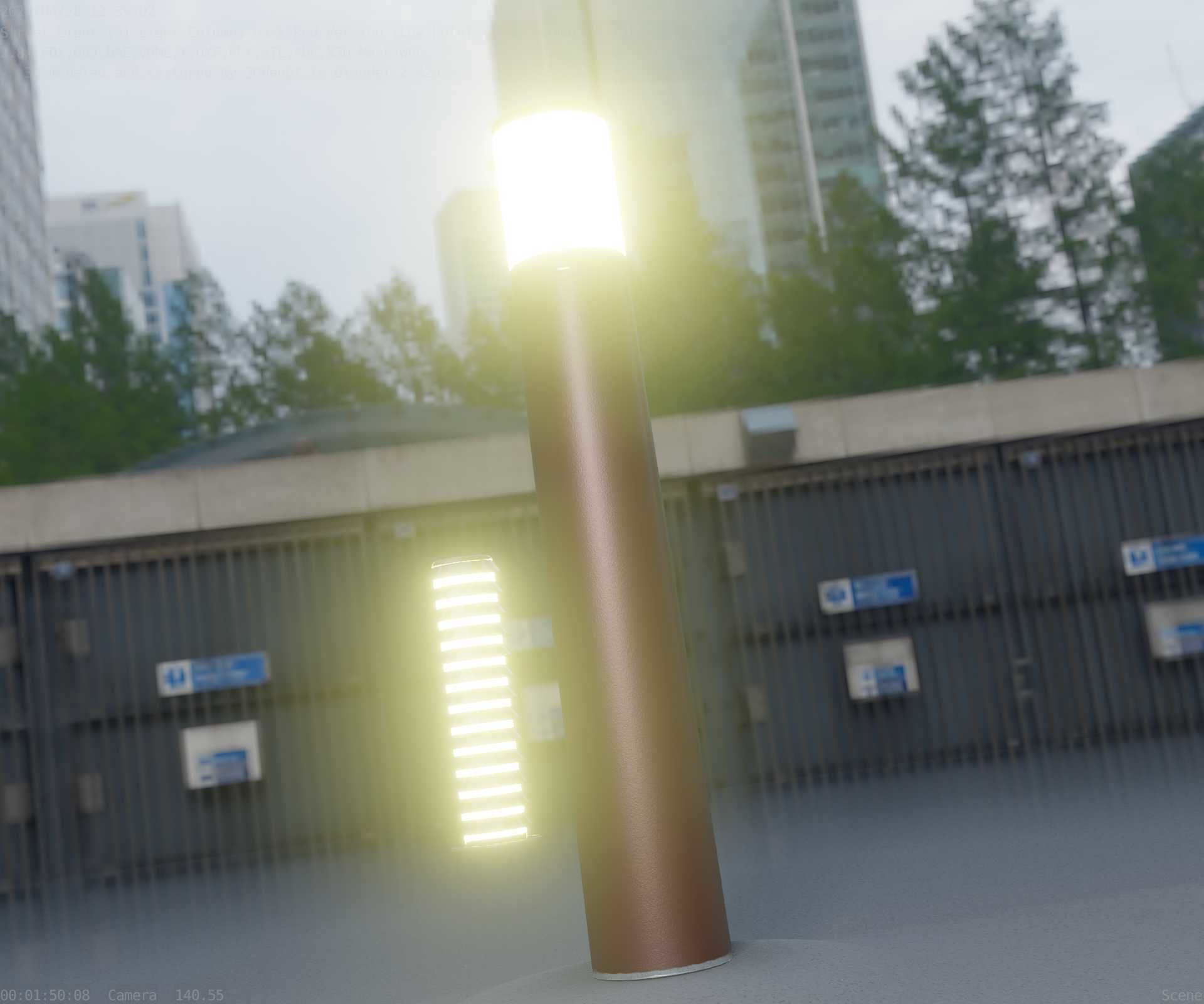 Dark Red Light-Column -27- Street-Light 9 Low-poly 3D model_48