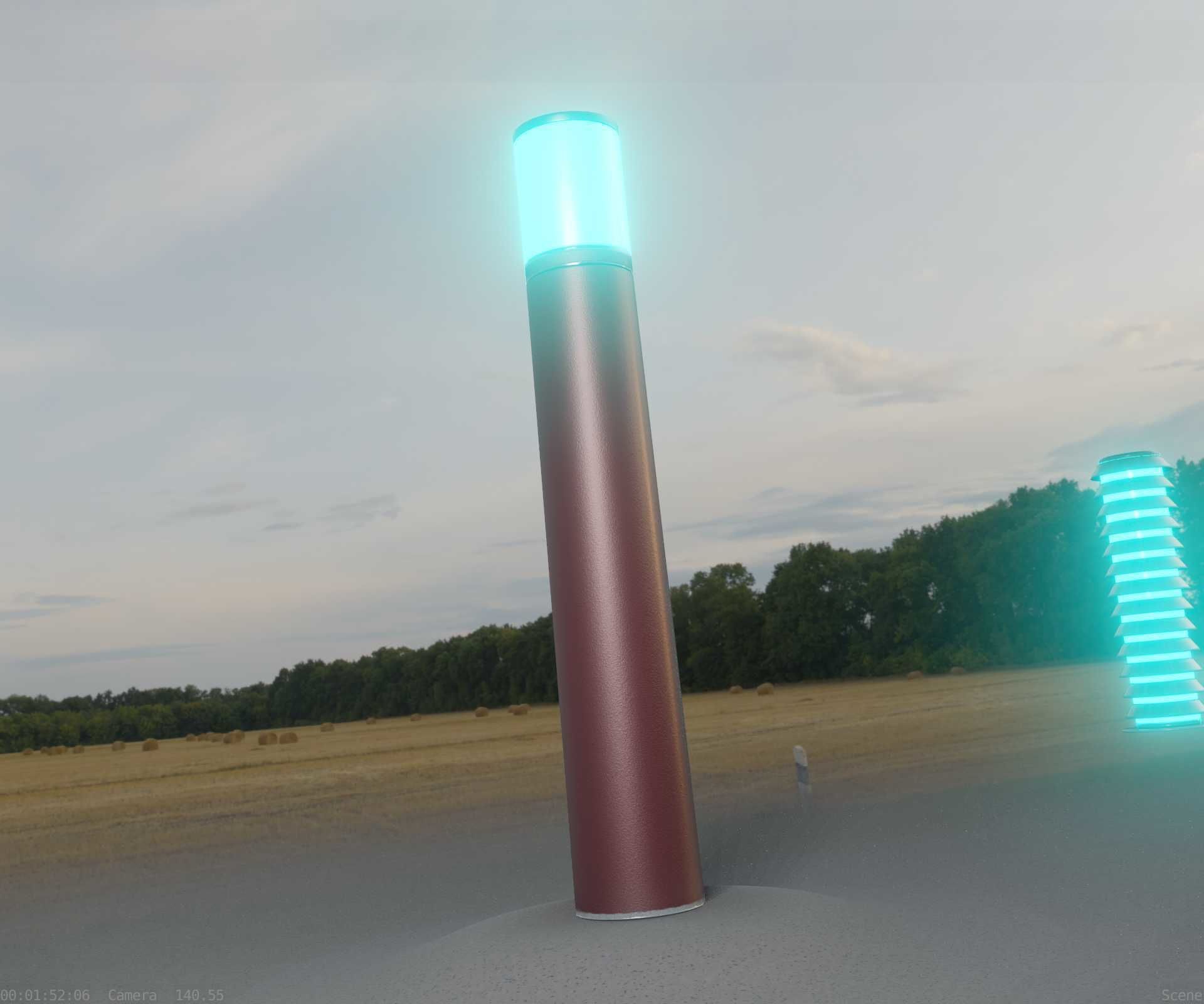 Dark Red Light-Column -27- Street-Light 9 Low-poly 3D model_94