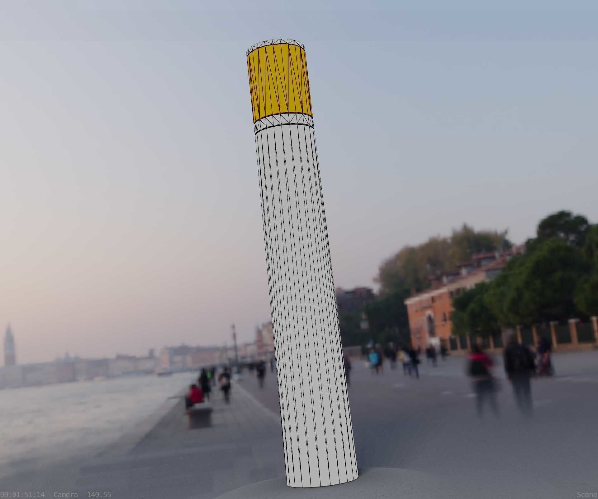 Dark Red Light-Column -27- Street-Light 9 Low-poly 3D model_78