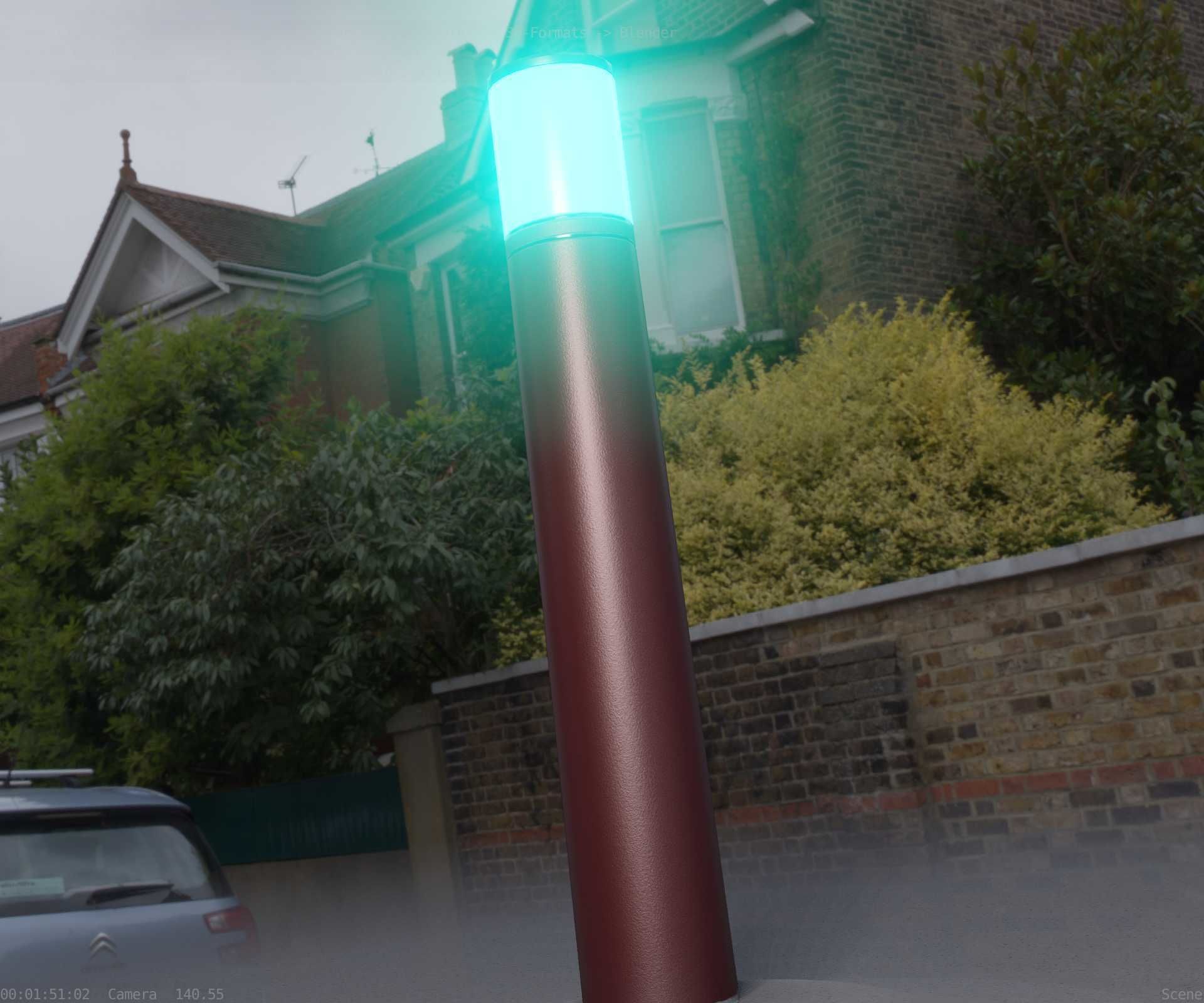 Dark Red Light-Column -27- Street-Light 9 Low-poly 3D model_66