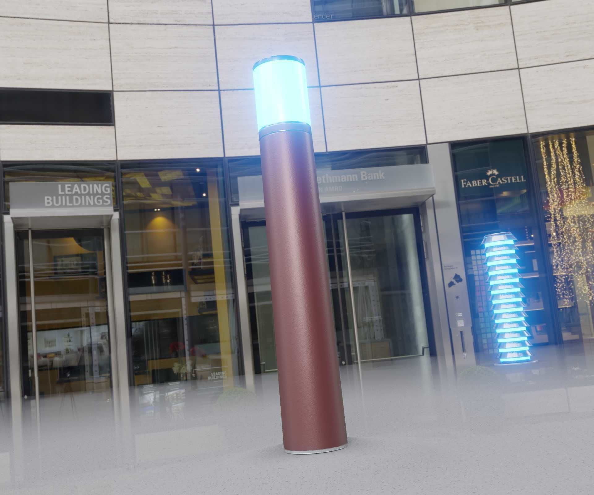 Dark Red Light-Column -27- Street-Light 9 Low-poly 3D model_93