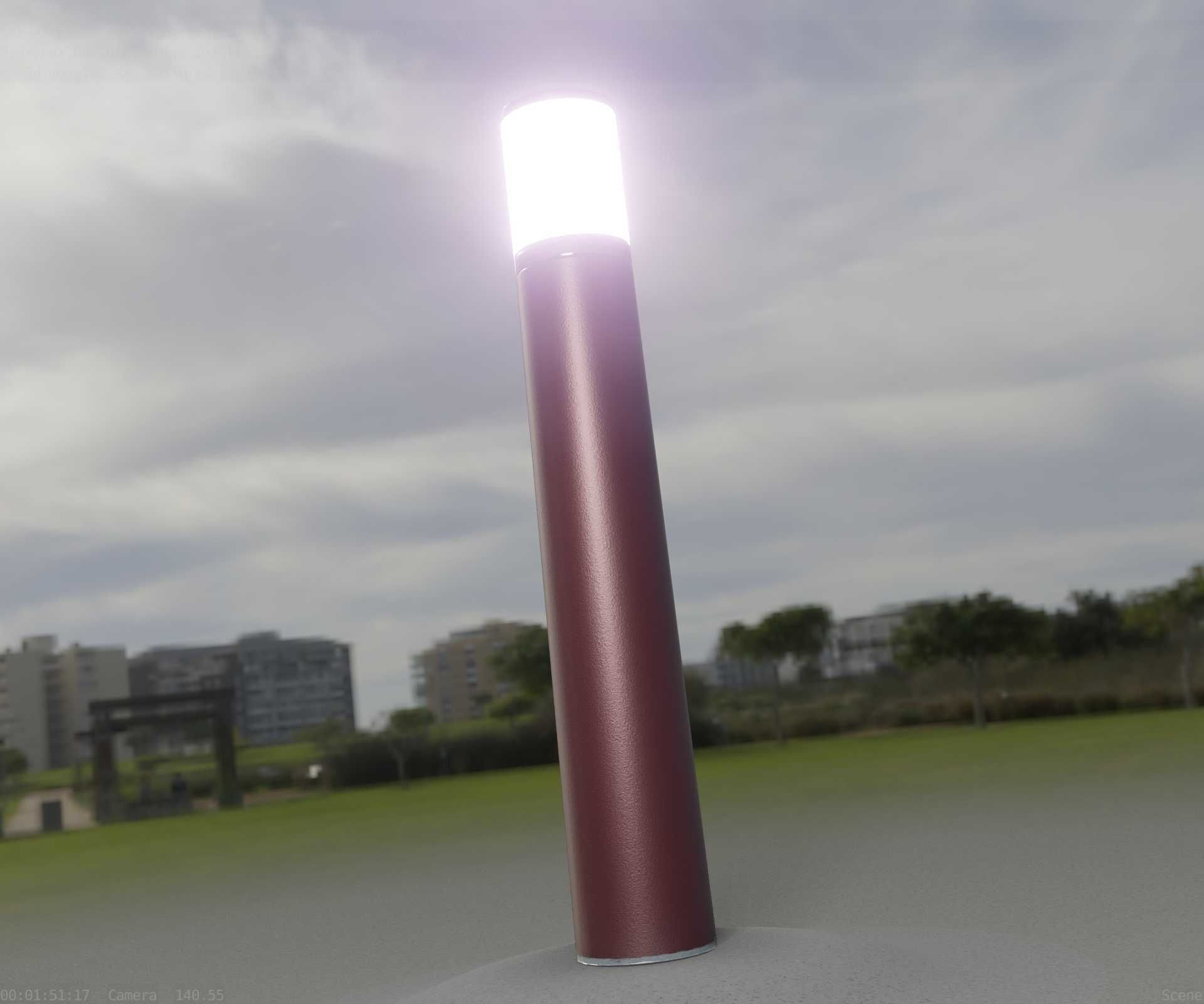 Dark Red Light-Column -27- Street-Light 9 Low-poly 3D model_81