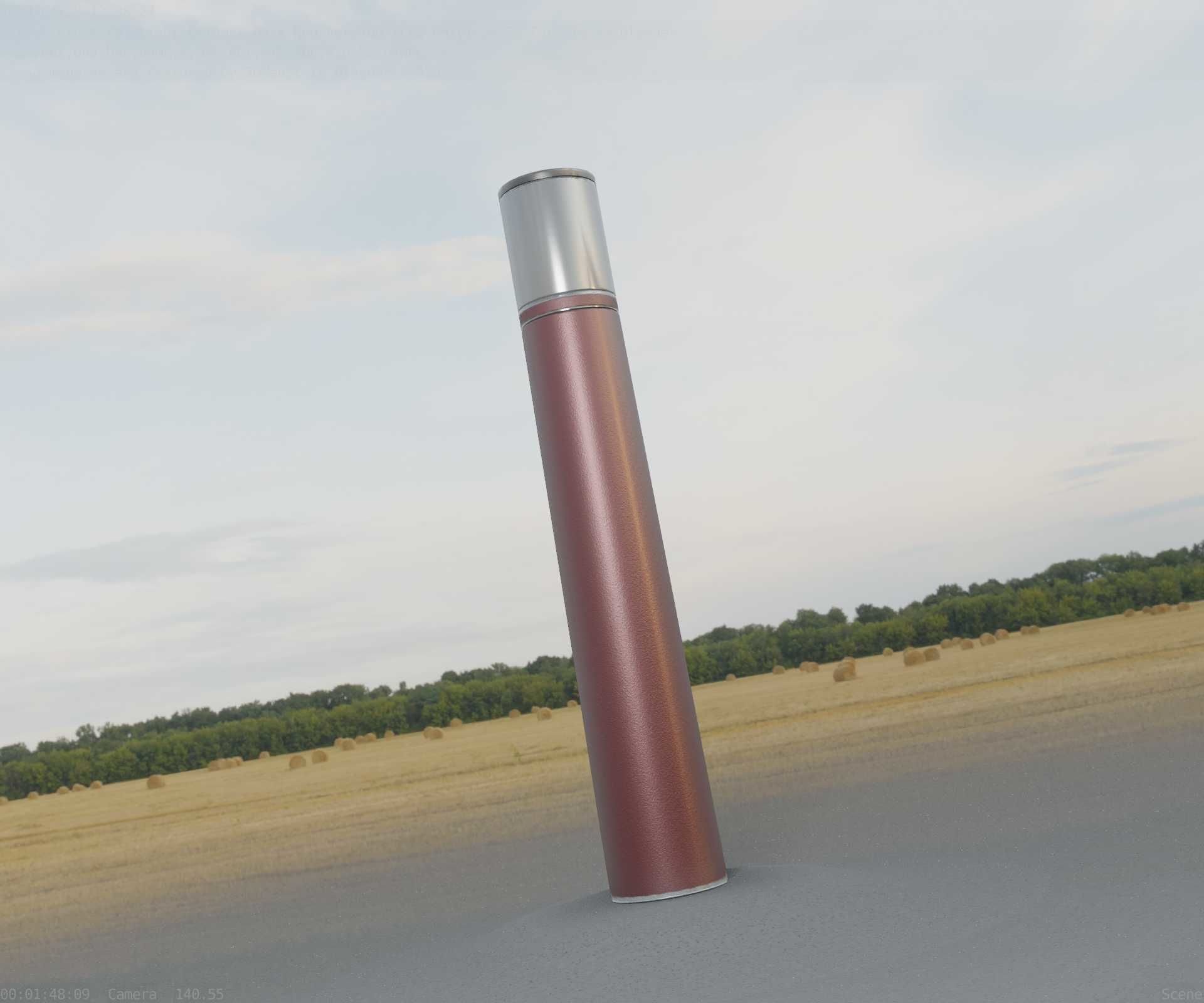 Dark Red Light-Column -27- Street-Light 9 Low-poly 3D model_17