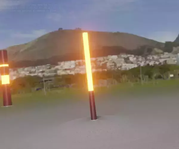 Dark Red Light-Column -28- Street-Light 9 Low-poly 3D model