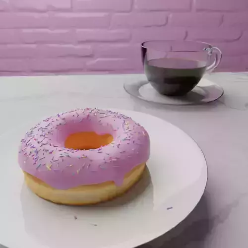 3D Donut with sprinkles 3D model