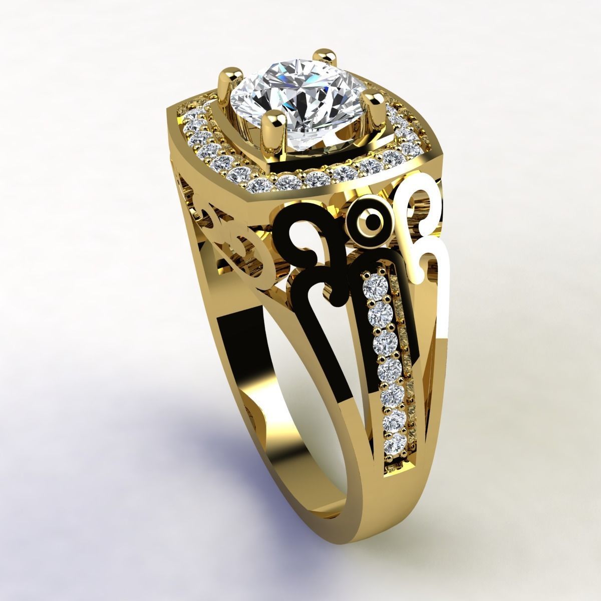 Big Diamond Ring 3d  3D print model_2