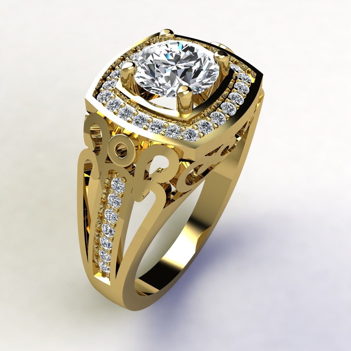 Big Diamond Ring 3d  3D print model_1