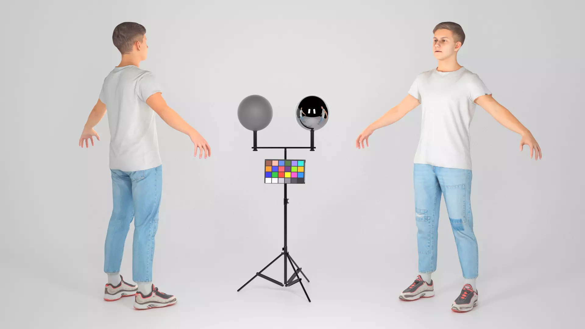 Stylish young man in a A-pose 114 Low-poly 3D model_0