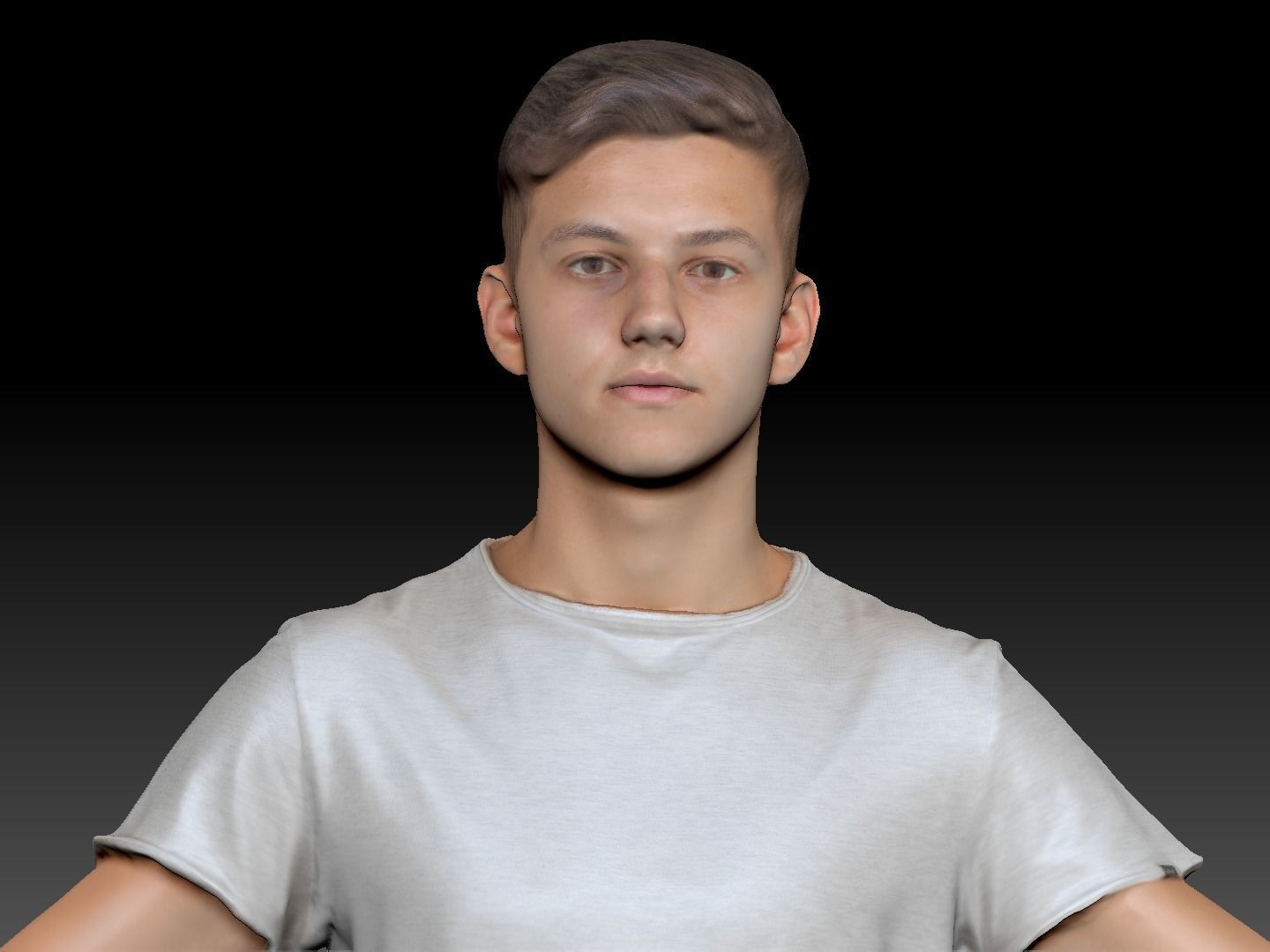 Stylish young man in a A-pose 114 Low-poly 3D model_6