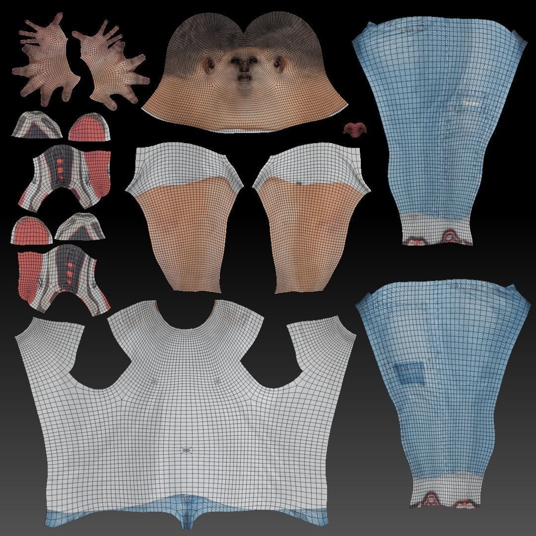 Stylish young man in a A-pose 114 Low-poly 3D model_7