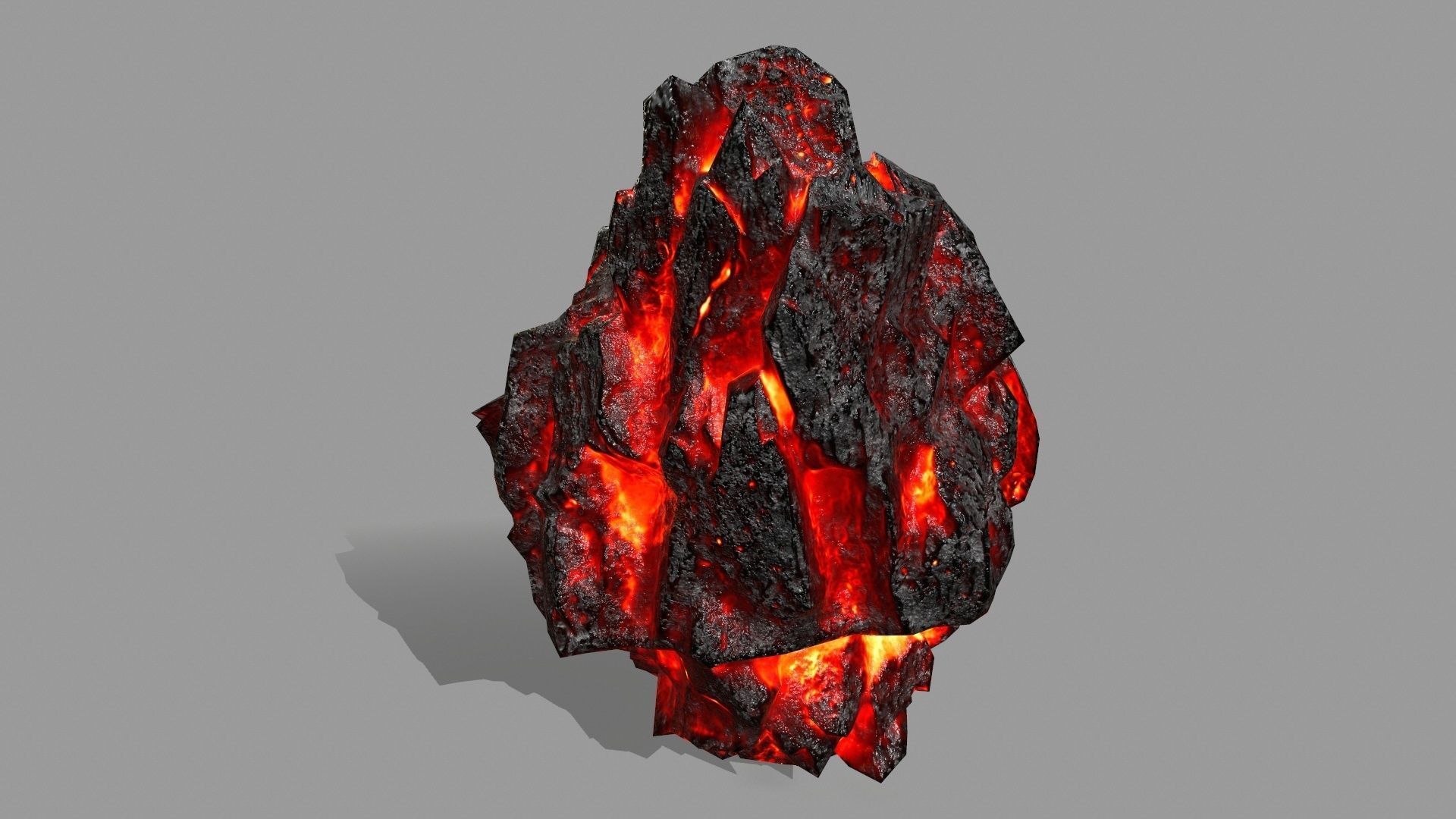 Rock Set piece of with flames Low-poly 3D model_16
