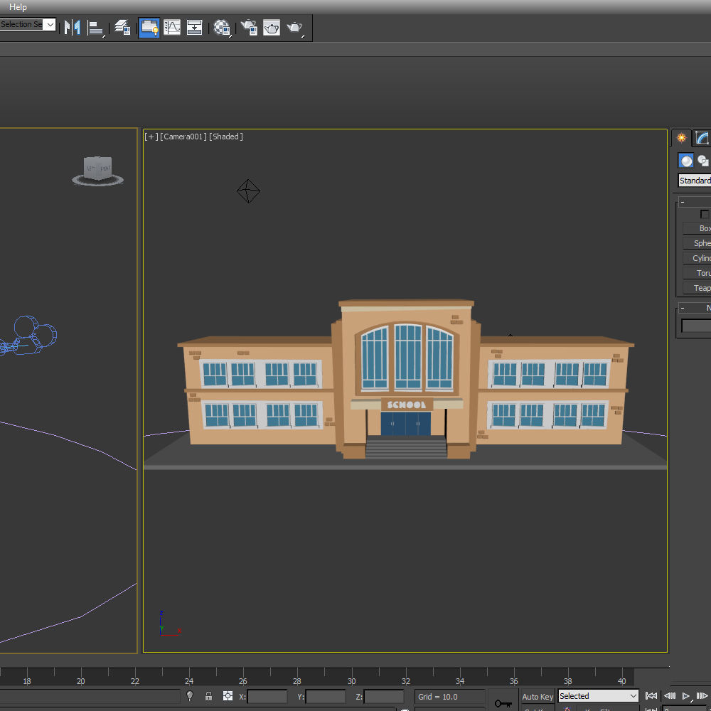 School Building Cartoon Low-poly 3D model_16