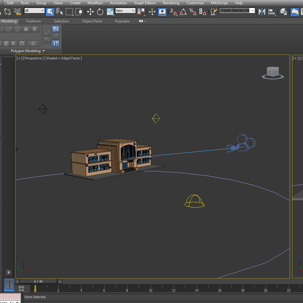 School Building Cartoon Low-poly 3D model_15