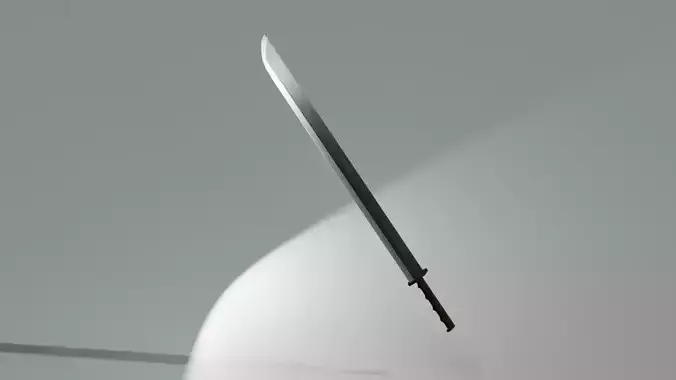 low poly sword on wall