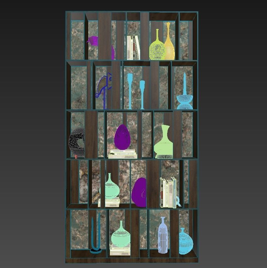 Shelf 3d Model bookcase 3D model_1